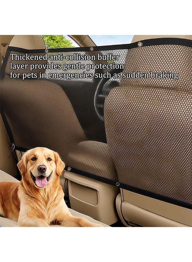 واقي للكلاب في صندوق السيارة، فاصل عالمي للحيوانات الأليفة، حاجز قابل للتعديل مع شبكة شديدة التحمل، شبكة أمان مع حبل قابل للتعديل و4 خطافات، يمنع الحيوانات الأليفة من الانتقال إلى المقعد الأمامي - Image 4