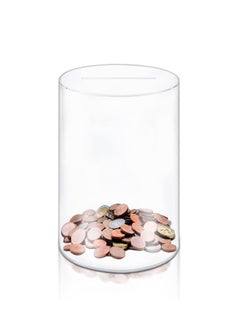Clear Acrylic Breakable Piggy Bank, 10” x 6” Transparent Money Box for Kids and Adults, Perfect for Saving Money on Table, Nightstand, or Shelf - Great Gift Idea (1 Pack)