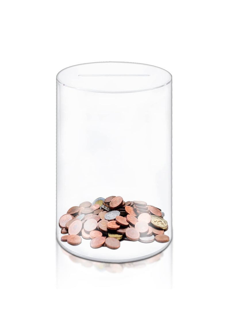 Generic - Clear Acrylic Breakable Piggy Bank, 10” x 6” Transparent Money Box for Kids and Adults, Perfect for Saving Money on Table, Nightstand, or Shelf - Great Gift Idea (1 Pack) - Image 1