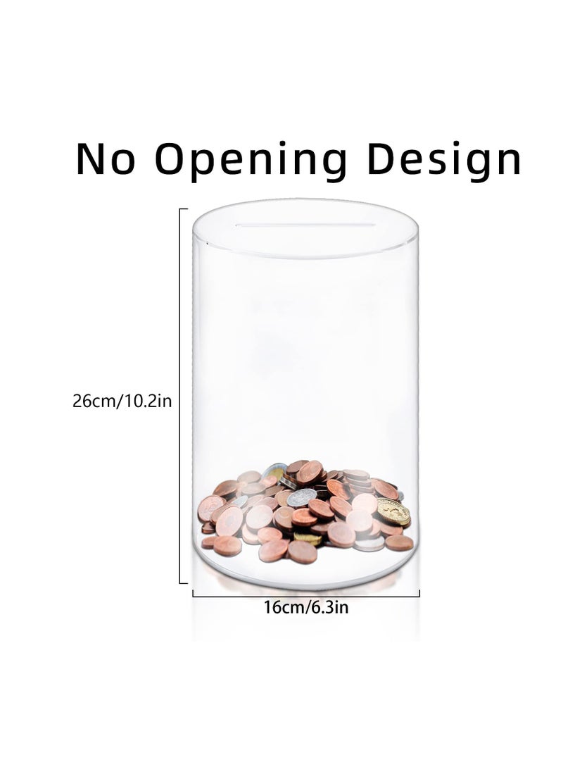 Generic - Clear Acrylic Breakable Piggy Bank, 10” x 6” Transparent Money Box for Kids and Adults, Perfect for Saving Money on Table, Nightstand, or Shelf - Great Gift Idea (1 Pack) - Image 1