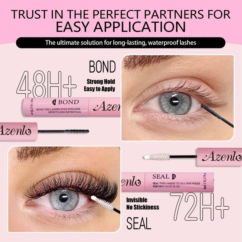 Azenlo Natural Lash Clusters Kit Wispy Eyelash Clusters 120 pcs Cluster Eyelash Extensions C Curl Individual Lashes 10-16 mm Mix Length Natural Look Lashes Clusters with Thin Lash Bandï¼ˆ02D-Lash KIT) - Image 5