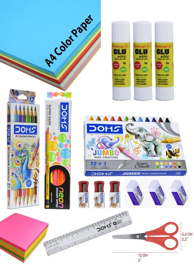 DOMS طقم قرطاسية مدرسية 16 في 1 ( 44 قطعة ) DS02