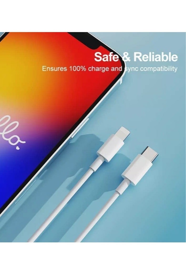 Generic - USB C to Lightning Cable 20W Fast Charging [MFi Certified] Compatible with iPhone 13 Pro Max/12/11 Pro/X/XS/XR/8 Plus/AirPods Pro, 1M, White - Image 1