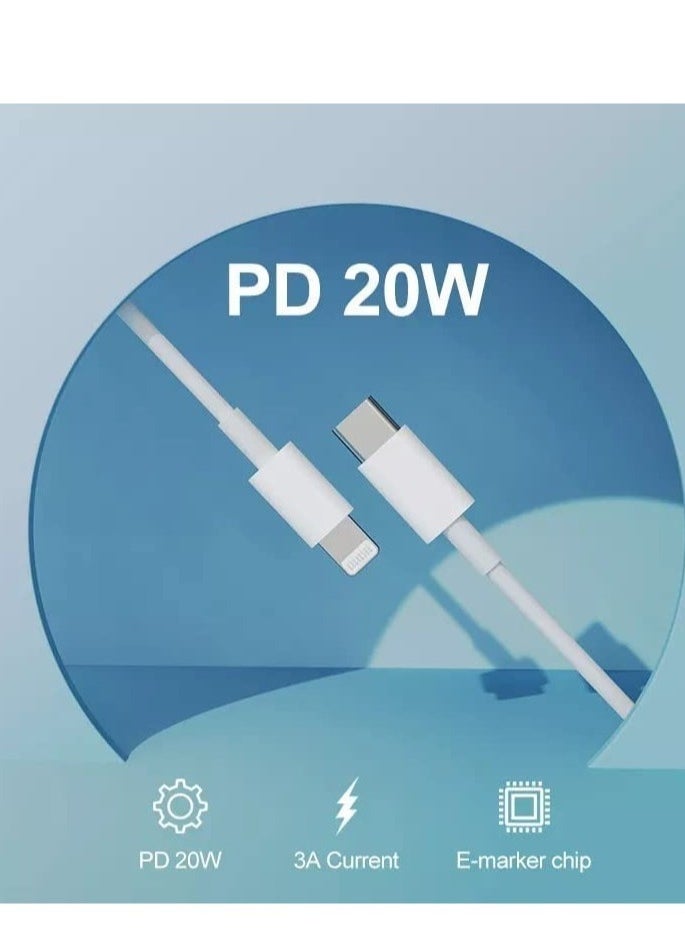 Generic - USB C to Lightning Cable 20W Fast Charging [MFi Certified] Compatible with iPhone 13 Pro Max/12/11 Pro/X/XS/XR/8 Plus/AirPods Pro, 1M, White - Image 1