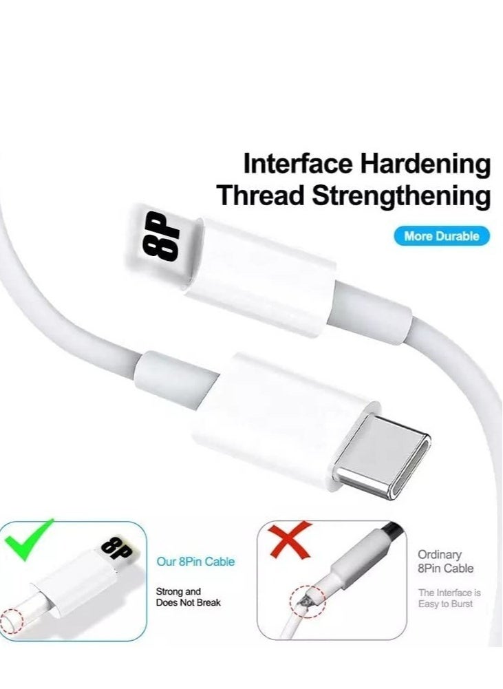 Generic - USB C to Lightning Cable 20W Fast Charging [MFi Certified] Compatible with iPhone 13 Pro Max/12/11 Pro/X/XS/XR/8 Plus/AirPods Pro, 1M, White - Image 1