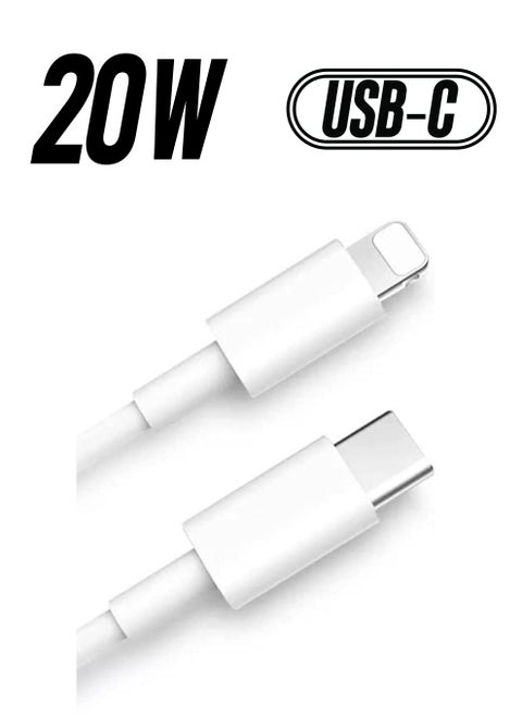 USB C to Lightning Cable 20W Fast Charging [MFi Certified] Compatible with iPhone 13 Pro Max/12/11 Pro/X/XS/XR/8 Plus/AirPods Pro, 1M, White