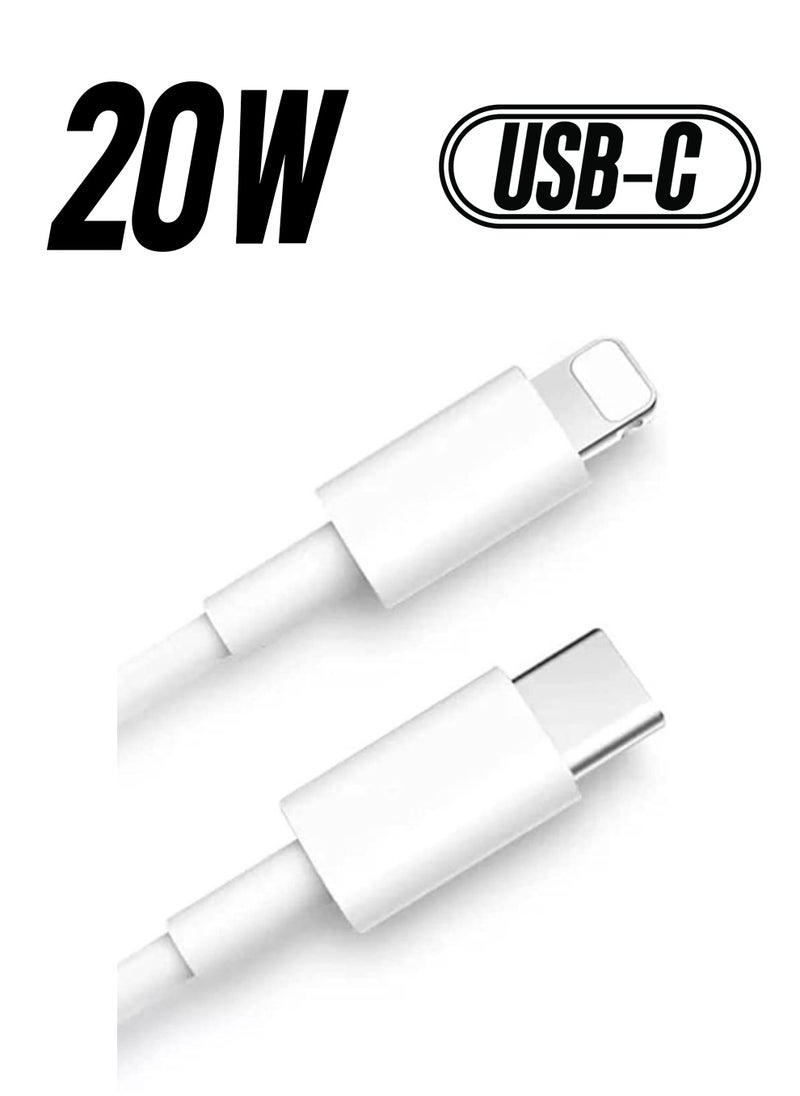 Generic - USB C to Lightning Cable 20W Fast Charging [MFi Certified] Compatible with iPhone 13 Pro Max/12/11 Pro/X/XS/XR/8 Plus/AirPods Pro, 1M, White - Image 1