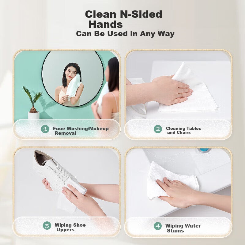 Freego Disposable Towels, Non-Compressed Face Towels for Travel And Hotel Use, Portable Thick Bath Towels for Washing Face, Pack of 10 - Image 2