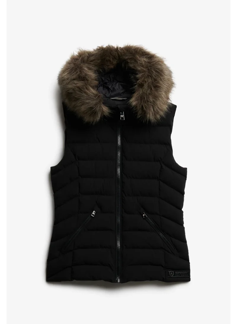 Superdry  Fuji Faux Fur Hooded Gilet for Women | Best Price UAE