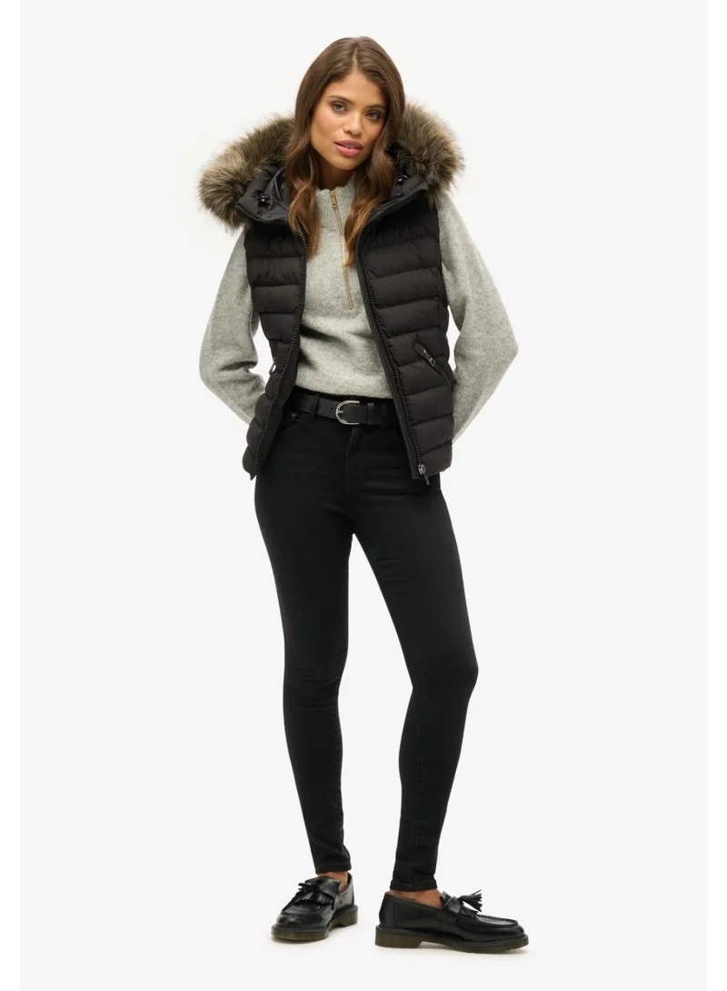 Superdry  Fuji Faux Fur Hooded Gilet for Women | Best Price UAE