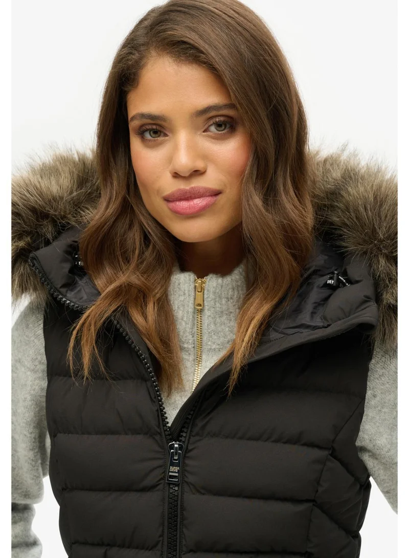 Superdry Fuji Faux Fur Hooded Gilet