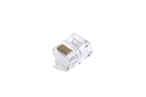 Seefeful 100 Pack Telephone Modular Plug RJ11/RJ12 6P6C Connector for Phone Line Cord - Image 3