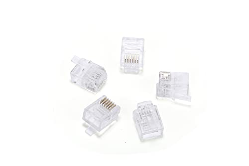 Seefeful 100 Pack Telephone Modular Plug RJ11/RJ12 6P6C Connector for Phone Line Cord - Image 2
