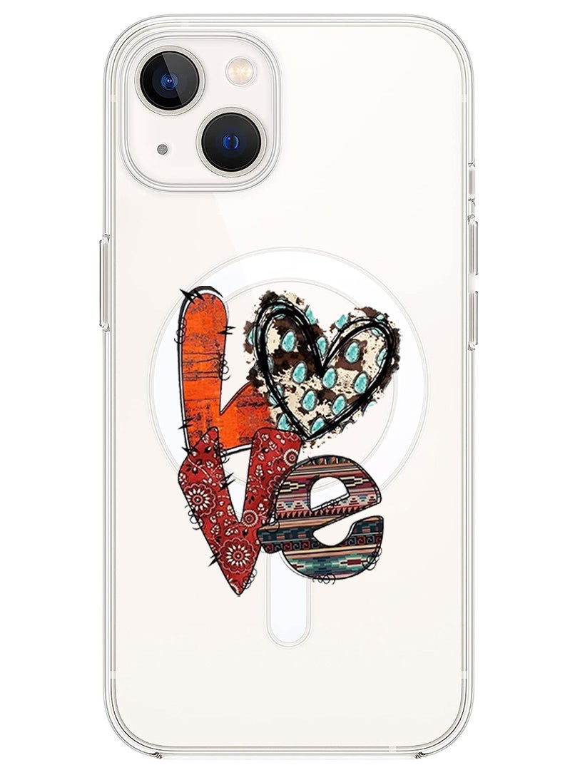 Theodor Magnetic Case for iPhone 14 Plus 6.7-inch Compatible with MagSafe Wireless Charging, Shockproof Phone Bumper Cover Love 2 copy - Image 1