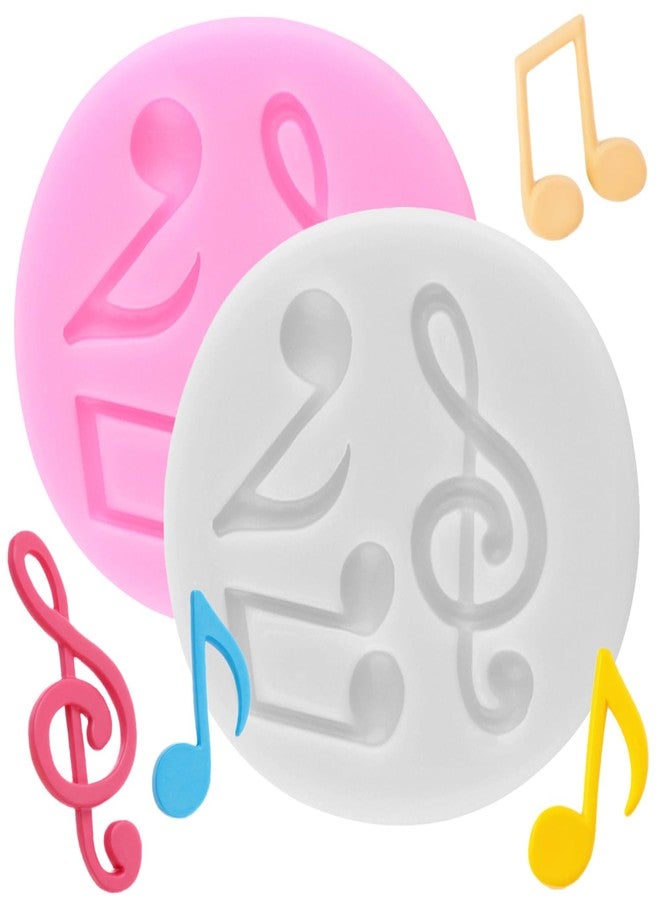 RFGHAC Music Note Fondant Mold Musical Note Silicone Chocolate Molds for Cake Decorating Cupcake Topper Candy Sugar Gum Paste Polymer Clay Set Of 2 - Image 1