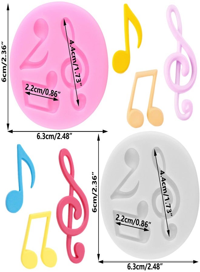 RFGHAC Music Note Fondant Mold Musical Note Silicone Chocolate Molds for Cake Decorating Cupcake Topper Candy Sugar Gum Paste Polymer Clay Set Of 2 - Image 2