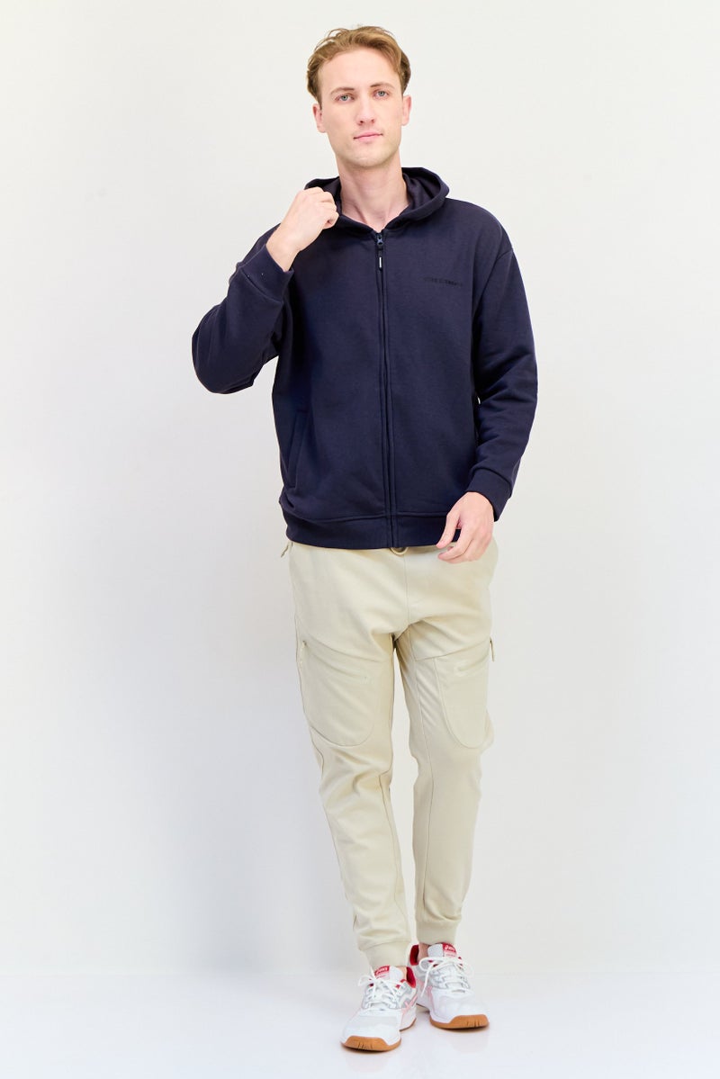 Core Elements Men Brand Logo Long Sleeve Hoodie, Dark Grey  - Image 3