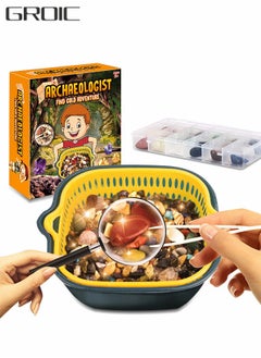 GROIC Treasure Hunt Gold Panning Toys for Kids, Gem Digging Kit Mineral and Crystal Collecting Kit, Geoscience STEM Toys Archaeological Digging Game  - Image 1
