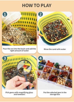 GROIC Treasure Hunt Gold Panning Toys for Kids, Gem Digging Kit Mineral and Crystal Collecting Kit, Geoscience STEM Toys Archaeological Digging Game  - Image 3