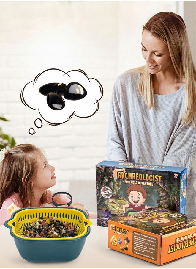 GROIC Treasure Hunt Gold Panning Toys for Kids, Gem Digging Kit Mineral and Crystal Collecting Kit, Geoscience STEM Toys Archaeological Digging Game  - Image 4