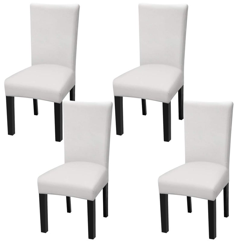Fuloon Fuloon 4 Pack Super Fit Stretch Removable Washable Short Dining Chair Protector Cover Seat Slipcover for Hotel  Dining Room  Ceremony  Banquet Wedding Party  - Image 1