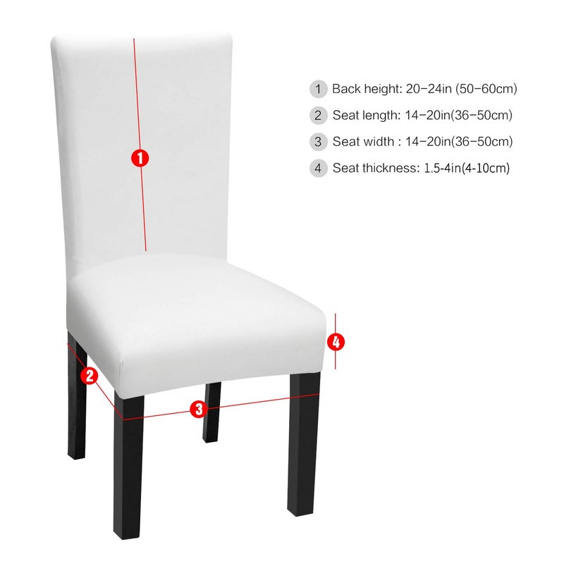 Fuloon Fuloon 4 Pack Super Fit Stretch Removable Washable Short Dining Chair Protector Cover Seat Slipcover for Hotel  Dining Room  Ceremony  Banquet Wedding Party  - Image 3