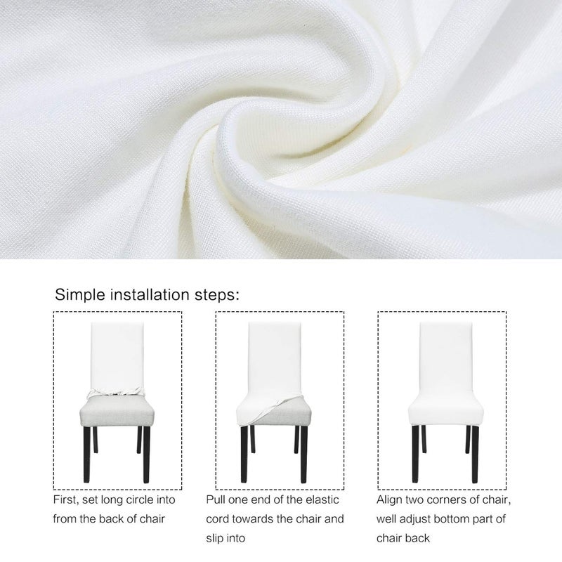 Fuloon Fuloon 4 Pack Super Fit Stretch Removable Washable Short Dining Chair Protector Cover Seat Slipcover for Hotel  Dining Room  Ceremony  Banquet Wedding Party  - Image 5