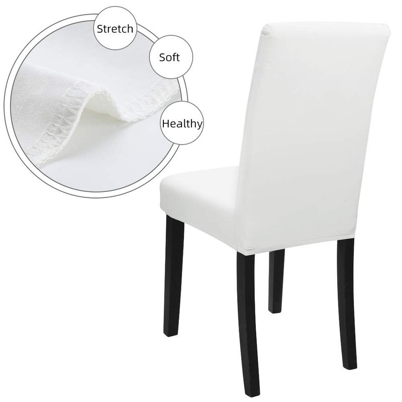 Fuloon Fuloon 4 Pack Super Fit Stretch Removable Washable Short Dining Chair Protector Cover Seat Slipcover for Hotel  Dining Room  Ceremony  Banquet Wedding Party  - Image 4