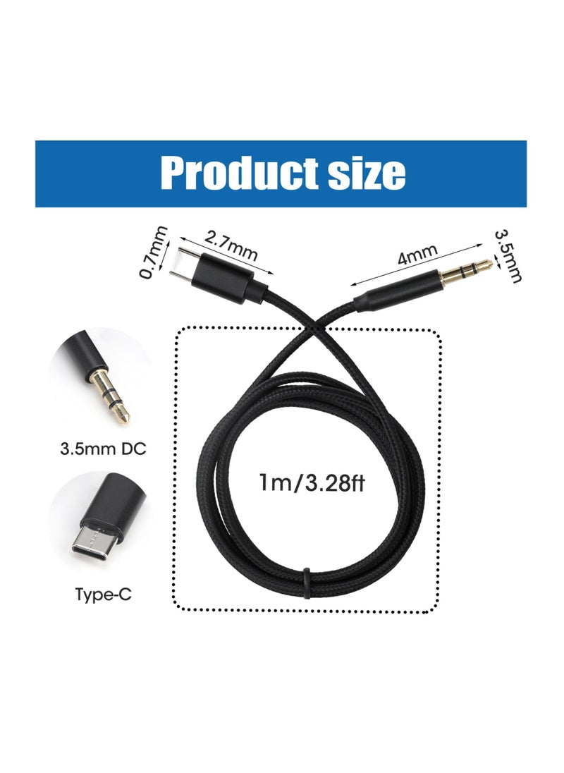 Excefore USB Type C Aux Cable, 3.5mm Aux Audio Jack Cab, USB C to 3.5mm In Car for Headphone Speaker Computer, Universal 3.5mm Stereo Plug Cord, Aux Cable Adapter Commpatable with Samsung Huawei  - Image 2
