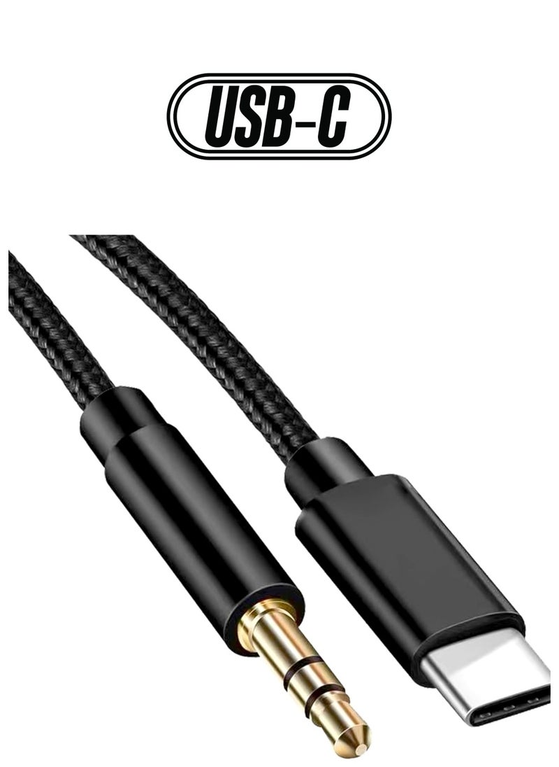 Excefore USB Type C Aux Cable, 3.5mm Aux Audio Jack Cab, USB C to 3.5mm In Car for Headphone Speaker Computer, Universal 3.5mm Stereo Plug Cord, Aux Cable Adapter Commpatable with Samsung Huawei  - Image 1