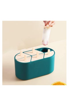 Ice Popsicle Molds, Homemade Pop Maker, 6 Slots Silicone Molds Reusable DIY Cream Oval Sticks Milk Fruit