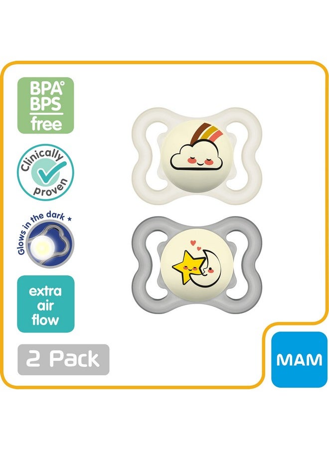MAM Supreme Night Baby Pacifier For Sensitive Skin Patented Nipple 2 Pack 06 Months Unisex2 Count (Pack Of 1)  - Image 4