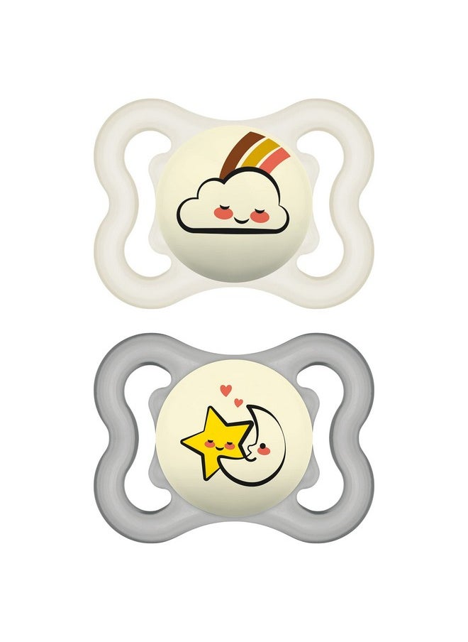MAM Supreme Night Baby Pacifier For Sensitive Skin Patented Nipple 2 Pack 06 Months Unisex2 Count (Pack Of 1)  - Image 2
