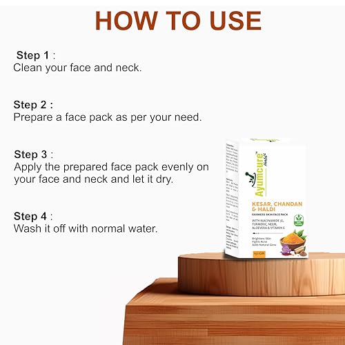 Ayumcure Radiance Face Pack – Kesar, Chandan & Haldi with 3% Niacinamide | Fights Acne, Brightens & Nourishes Skin | Cleanses Pores, Removes Tan & Dead Skin | 100% Natural for Men & Women | 150g - Image 5