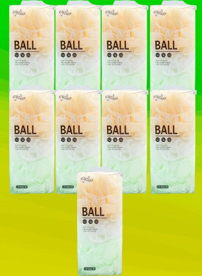 Bath 9 Packages Mesh Bath Sponge Loofah Multicolor 2 Pieces In 1 Pack - Image 1