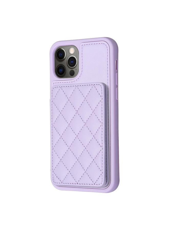 S-TOP Case For iPhone 12 / 12 Pro BF25 Square Plaid Card Bag Holder Phone Case - Image 2
