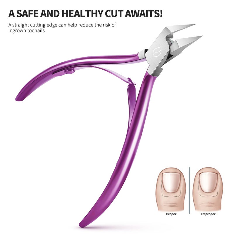FERYES Toenail Clipper Straight Blade for Ingrown and Thick Nails - Stainless Steel and Sharp Pointed Tip Ingrown Nail Clipper â€“ Wide Jaw Toe Nail Cutter Ingrown Tool - Image 2