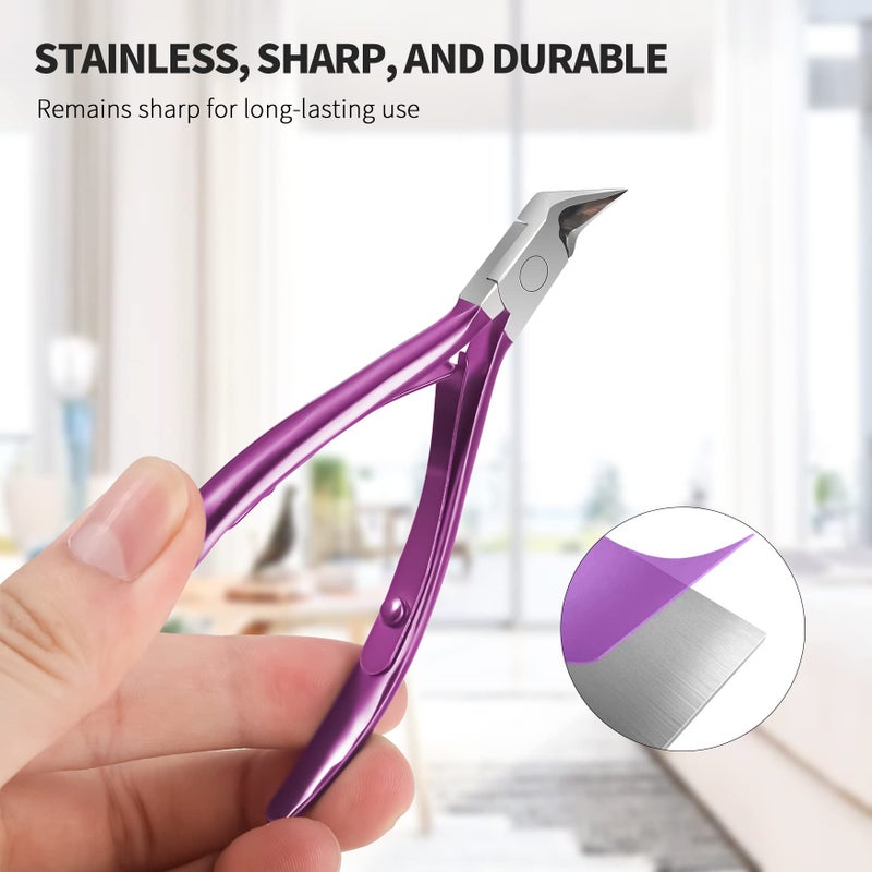 FERYES Toenail Clipper Straight Blade for Ingrown and Thick Nails - Stainless Steel and Sharp Pointed Tip Ingrown Nail Clipper â€“ Wide Jaw Toe Nail Cutter Ingrown Tool - Image 4