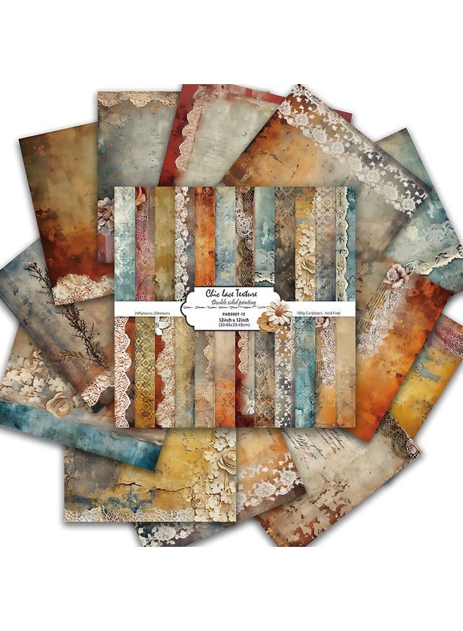Colabrili Scrapbook Paper 12x12 inch, 24 Sheets DIY Origami Decorative Craft, Double sided printing, Photo Album Decor Wooden-free Paper for Gift Wrapping Card Making Collage Album Decorative (Brown) - Image 1