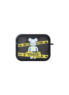 Applicable To AirPods Pro2 Earphone Cover Two-in-one Cartoon Soft Case For Apple1/2/3 Generation Wireless Bluetooth Cross-border-Color:Two-in-one Soft Shell-black Background Label Bear-Model:AirPods Third Generation (protective Cover)