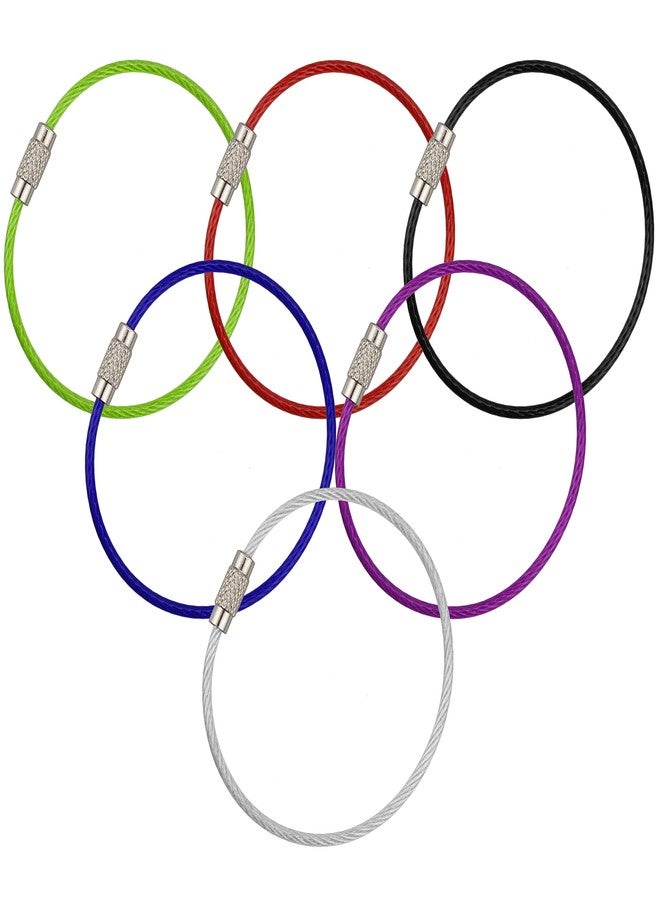 Wisdompro Wire Keychain Cable, 20 Pack of 6.3 Inch Stainless Steel Wire Keyrings 2mm Cable Keyring Loop/Hoop for Luggage Tags, Keys and ID Tag Keepers - Multicolor - Image 3