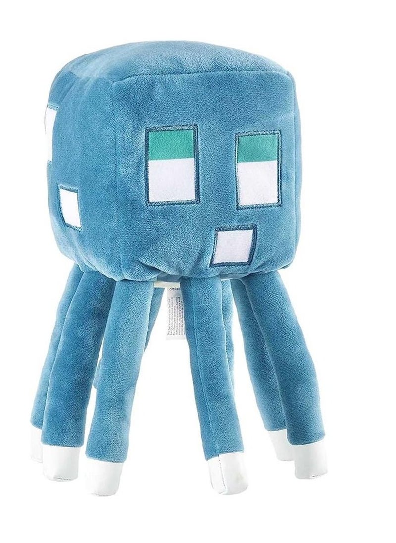 null - Minecraft Glow Squid Plush Figure , Glow-in-The-Dark Soft Toy Based on Video Game, Collectible Gift for Fans Age 3 Years & Older - Image 1