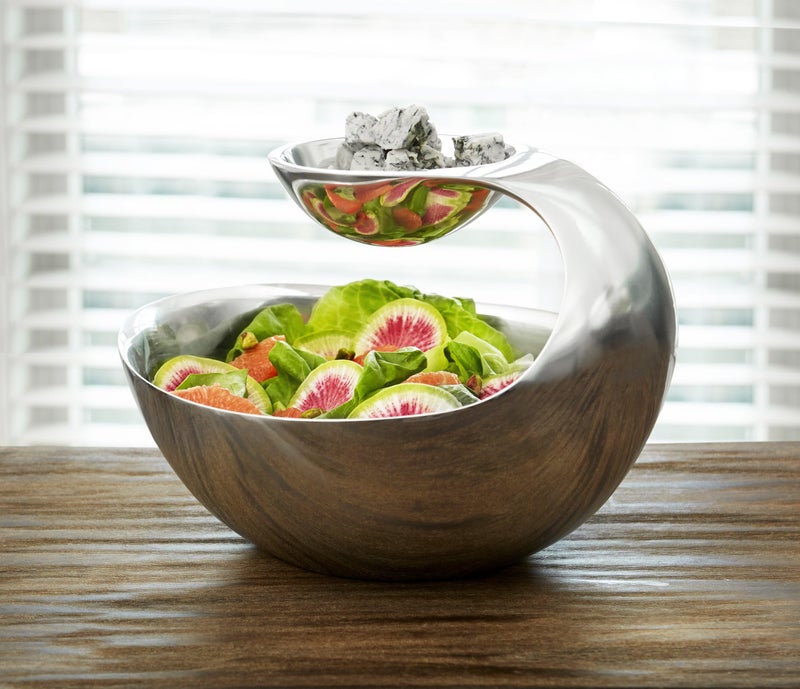 Nambe NambÃ© Scoop Server Mini â€“ (7â€ x 5.5â€) Modern Two-Level Alloy Serving Bowl â€“ Perfect for Snacks, Nuts, Olives & Dips, Functional Tableware for Dining & Entertaining, Decorative Accent Piece - Image 4