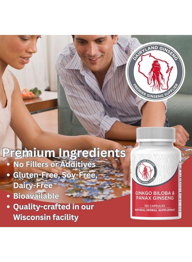 Dairyland Management LLC Dairyland Management Panax Ginseng + Gingko Biloba Capsules 150ct 1000 mg of Panax Ginseng, 60 mg of Gingko Biloba per Serving - Image 5