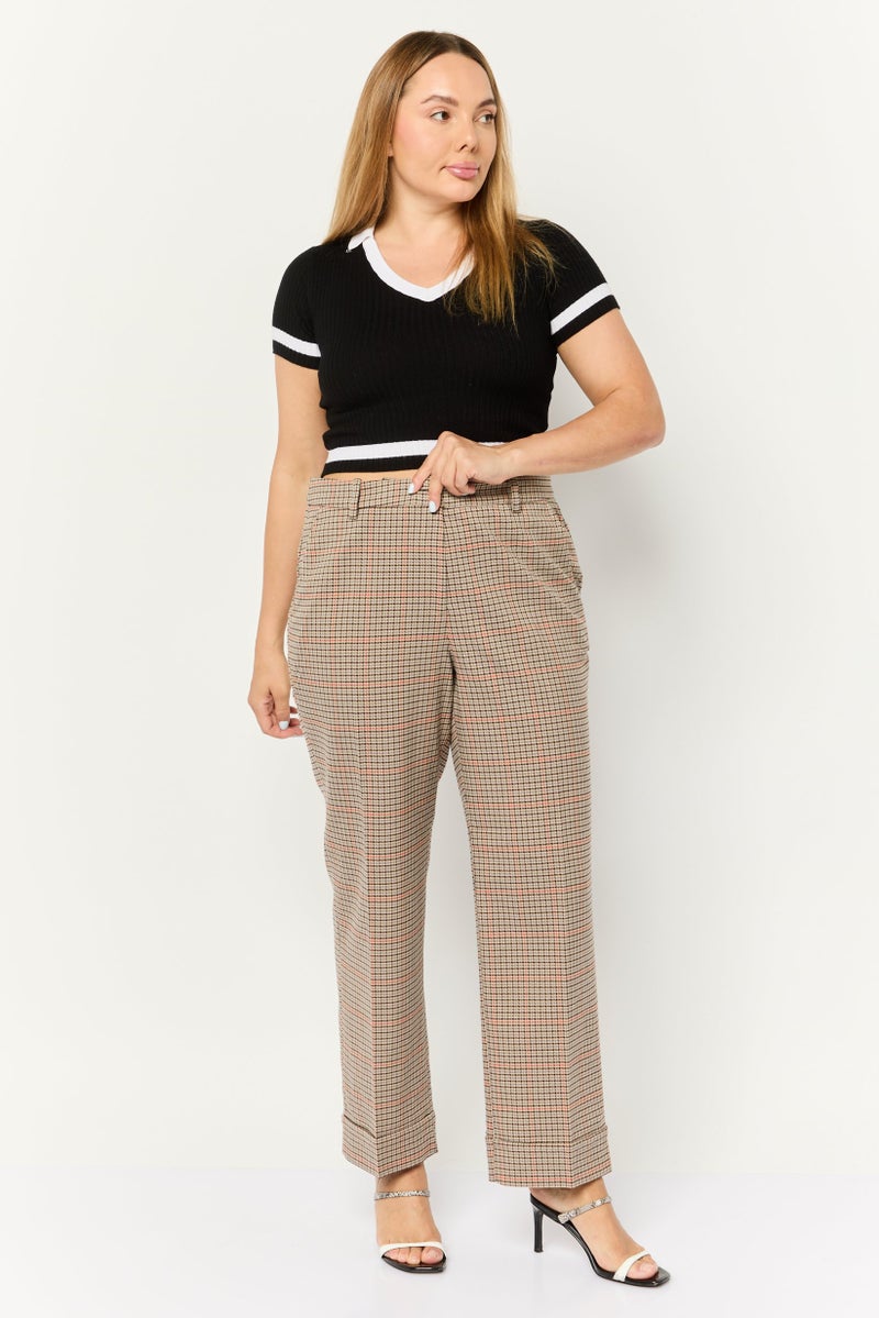 ESPRIT Women Regular Fit Allover Print Cuffed Pants, Multi - Image 4