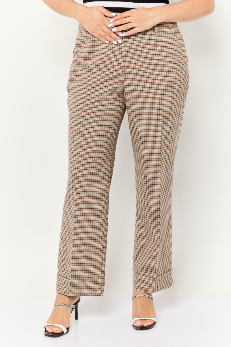 ESPRIT Women Regular Fit Allover Print Cuffed Pants, Multi - Image 1