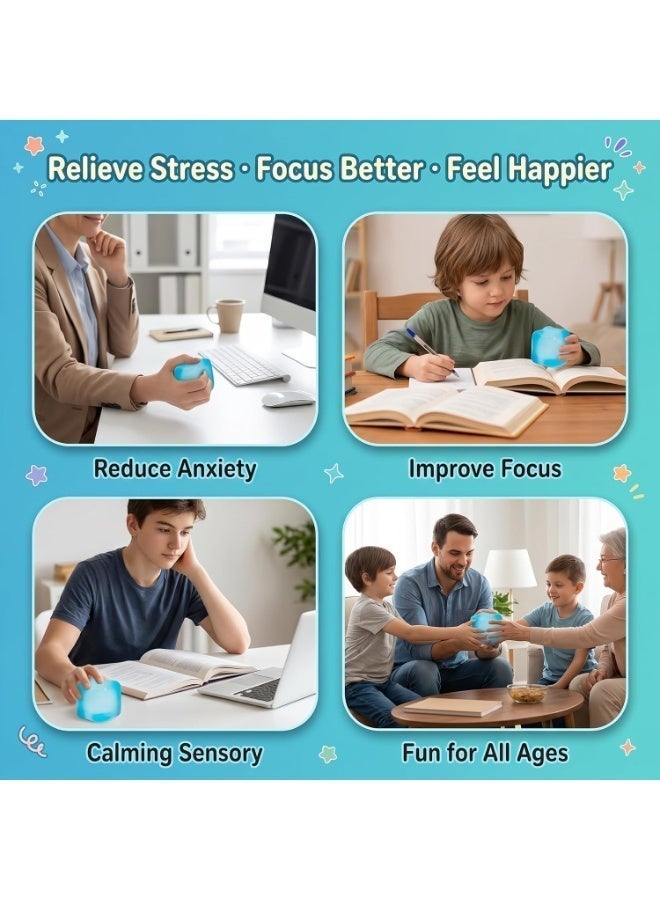 Blue Cube Squish Stress Toy, Super Solid Slow Rising Squeeze Fidget for Stress Relief, Anxiety Relief and Hand Exercise - Image 5