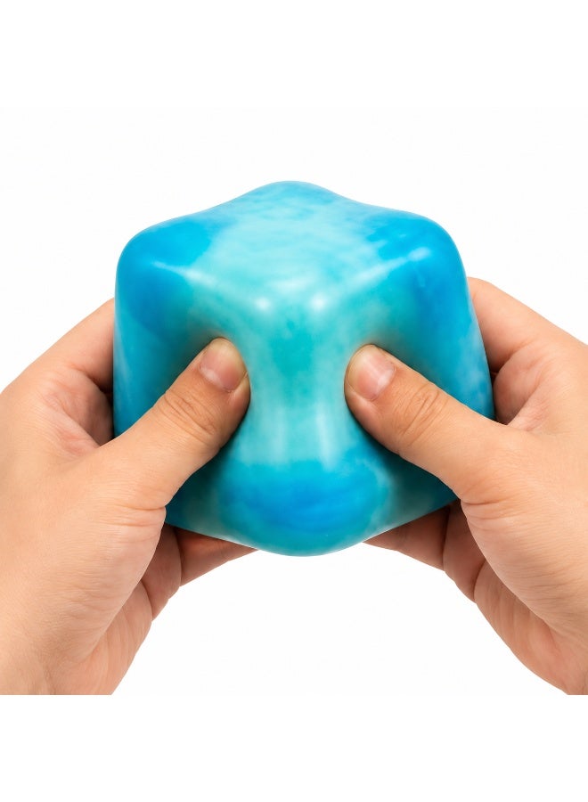 Blue Cube Squish Stress Toy, Super Solid Slow Rising Squeeze Fidget for Stress Relief, Anxiety Relief and Hand Exercise - Image 2