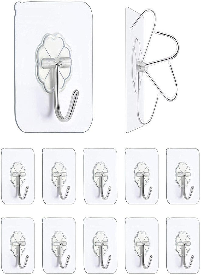 NAREVAL Steel Hook For Bathroom Cloth Hooks Hanger Wall Bedroom Bathroom Robe Hooks Rail for Hanging Keys,Clothes,Towel Steel Hook Stainless Steel Cloth Hanger Wall Mounted Bathroom Cloth Hanger,Cloth Wall Hook,Door Hooks Rail for Hanging Keys,(Steel Hook, Pack Of 10) - Image 1