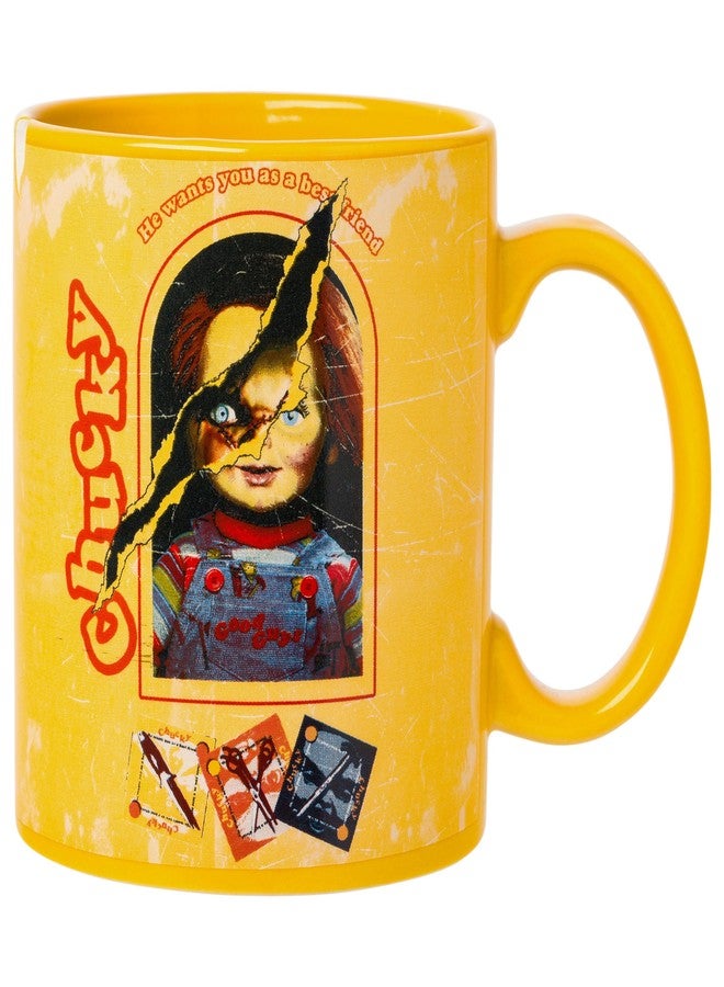 Silver Buffalo Chucky Horror “He Wants You as a Best Friend” Ceramic Mug, 20 Ounces - Image 1